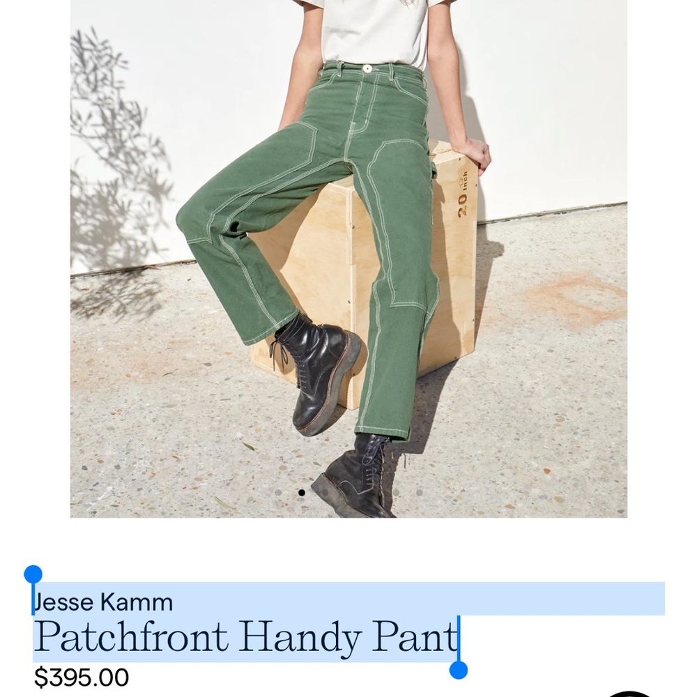 ISO Jesse Kamm Green Patchfront Handy Pants